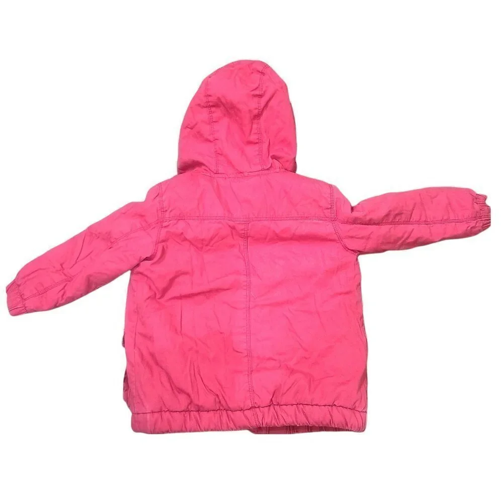 47/$25 Old Navy Unisex Red Utility Puffer With Faux Fur Hood